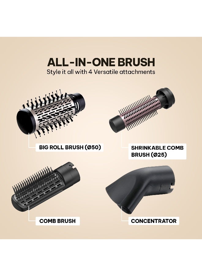 Blaupunkt Hot Air Electric Brush Set 1200W – Ionic Hair Styler with 4 in 1 Styling Attachments, 2 Heat Settings, Anti-Frizz Technology, 360° Swivel Cord, Fast Drying, Cool Air Mode, For All Hair Types -SAL514 - image 5
