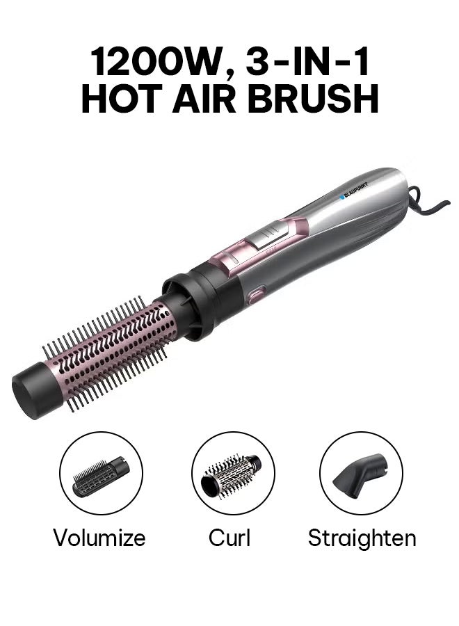 Blaupunkt Hot Air Electric Brush Set 1200W – Ionic Hair Styler with 4 in 1 Styling Attachments, 2 Heat Settings, Anti-Frizz Technology, 360° Swivel Cord, Fast Drying, Cool Air Mode, For All Hair Types -SAL514