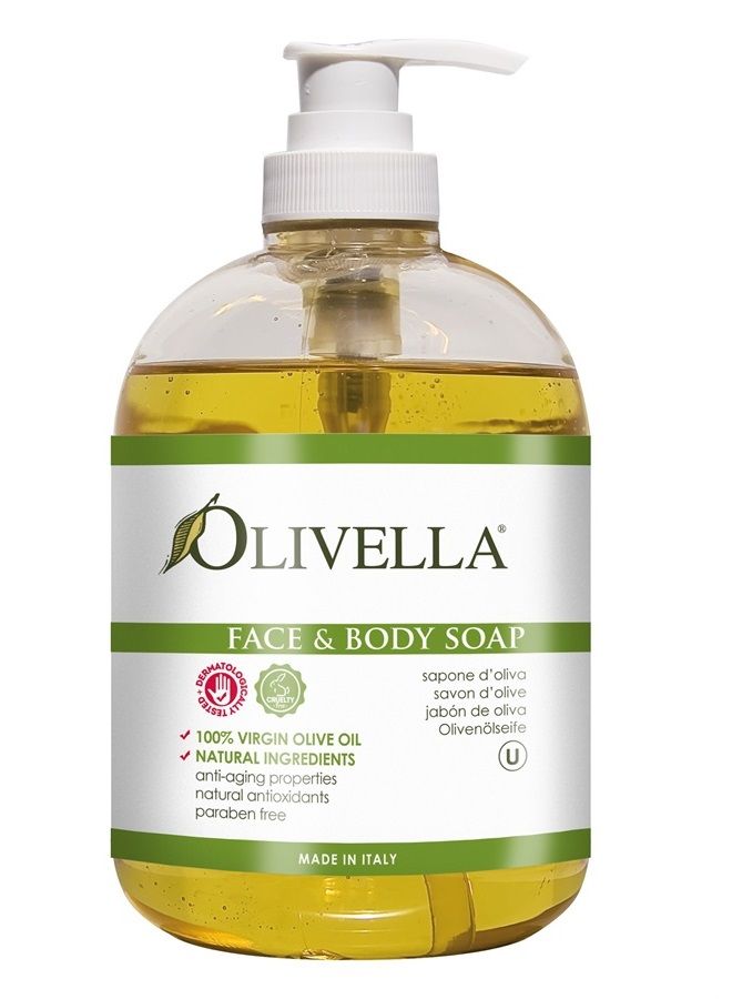 Face and Body Soap Made from Italian Virgin Olive Oil, Net 16.9 Fl. Oz.