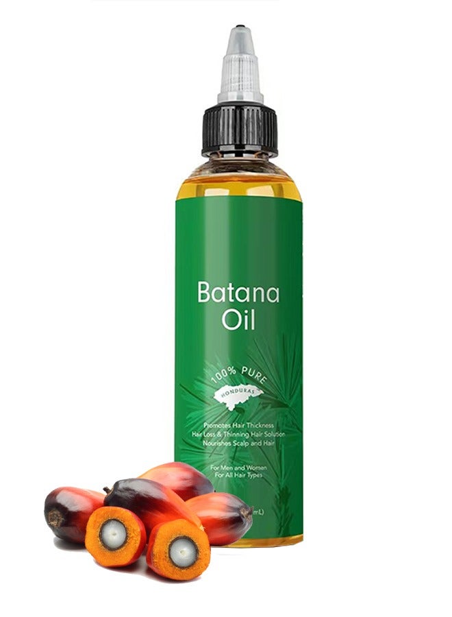 Batana Oil，Organic Raw Honduras Oil for Hair Growth - 100% Pure & Natural for Thicker, Stronger Hair - 4 FL OZ
