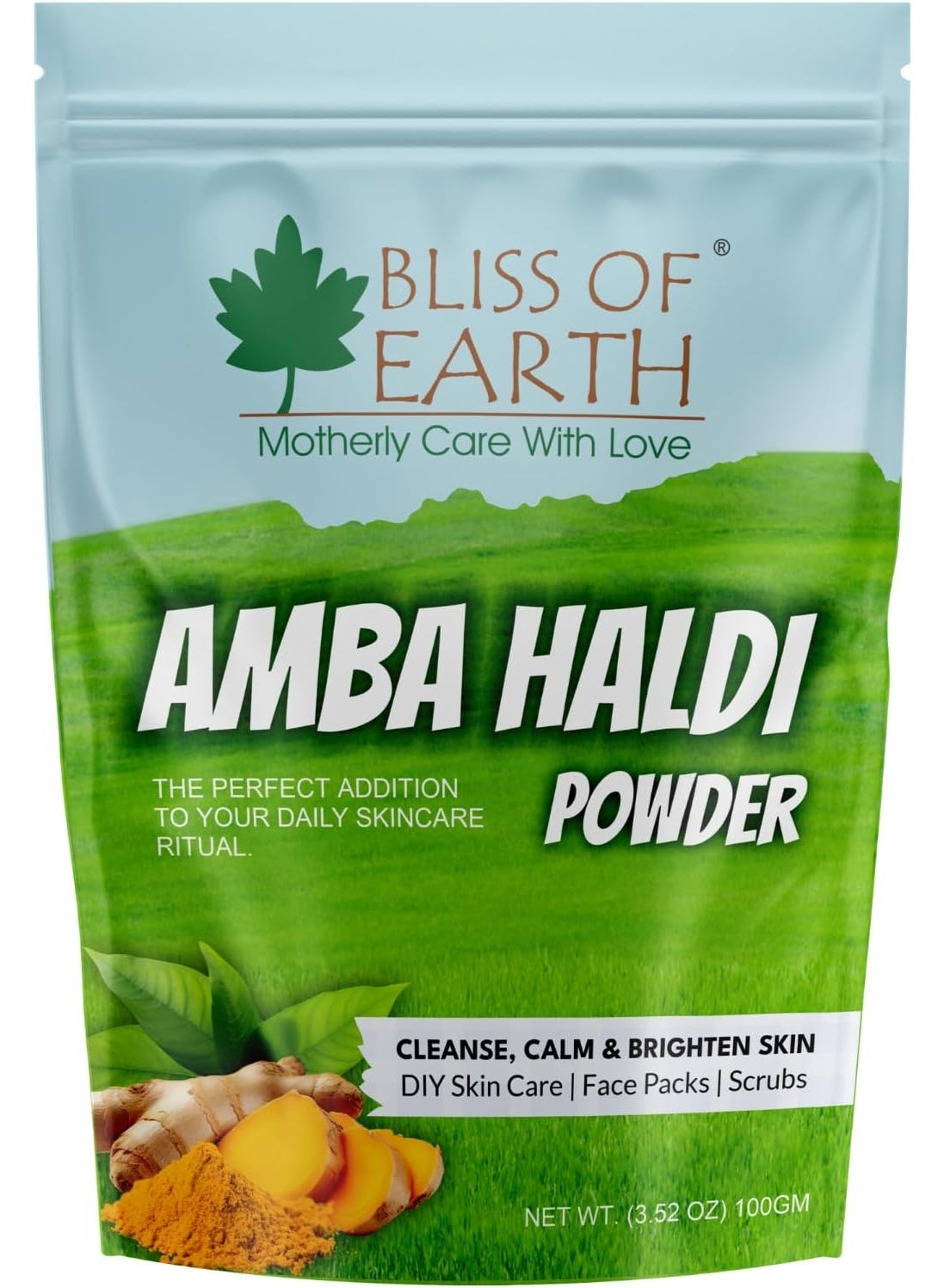 Amba Haldi Amba Haldi Powder Organic for Skincare, Face Pack, Scrub & DIY Beauty | Brightens Skin, Reduces Dark Spots Soothes Acne Pure Herbal Turmeric 100g