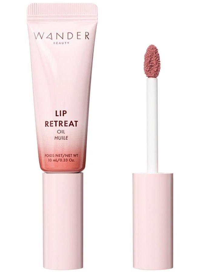 Lip Retreat Oil - Skinny Dip (Nude) - 4-in-1 Tinted Oil + Moisturizing Gloss with Avocado, Vitamin E and Rosehip - Hydrating Care for Dry Lips - 0.33 fl oz