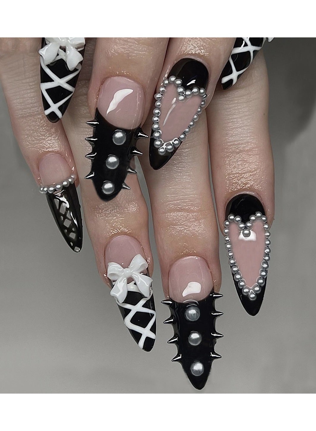 Nail art wear, nail love chain, water drop diamond burst flash, fake nail patch, premium sense detachable