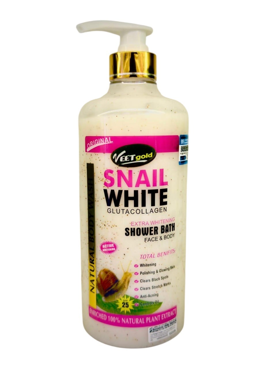 Snail White Glutacollagen Extra Whitening Shower Bath Face Body 1000 ML