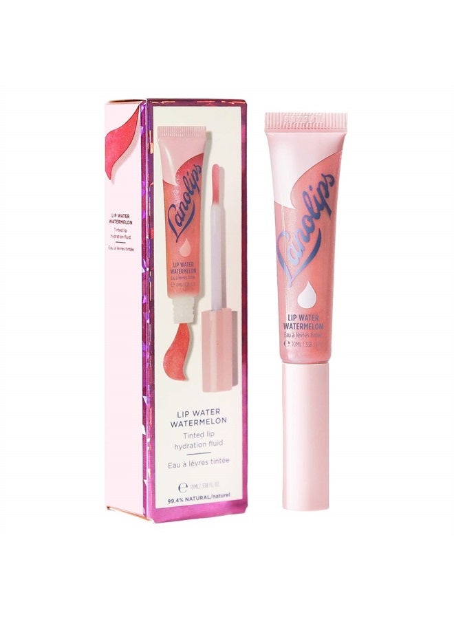 Lip Water Watermelon - Hydrating Tinted Lip Serum with Hyaluronic Acid for Hydrated & Plump Looking Lips (10ml / 0.34 fl oz)