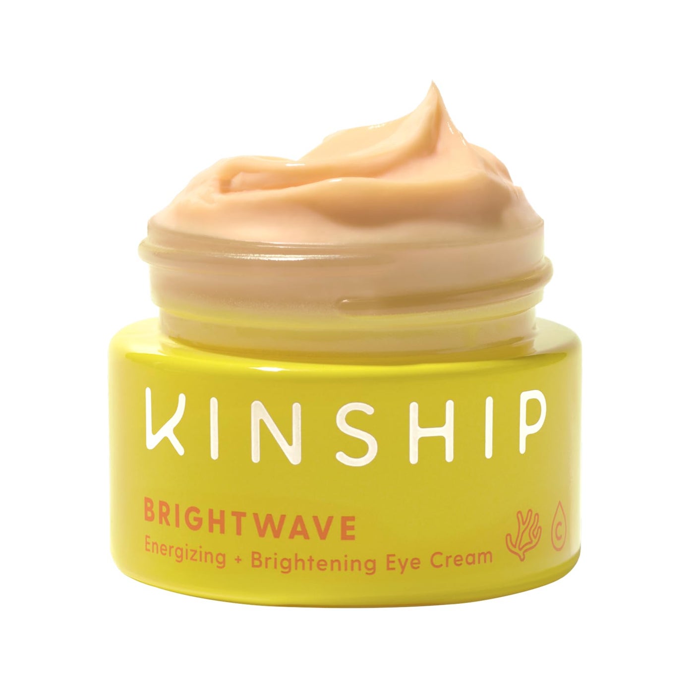 Kinship Brightwave Vitamin C Under Eye Brightener Cream for Sensitive Skin | Dark Circles Under Eye Treatment | Diminishes Fine Lines | Hydrating Eye Cream w/Antioxidants | Fragrance Free, (0.5 Oz)