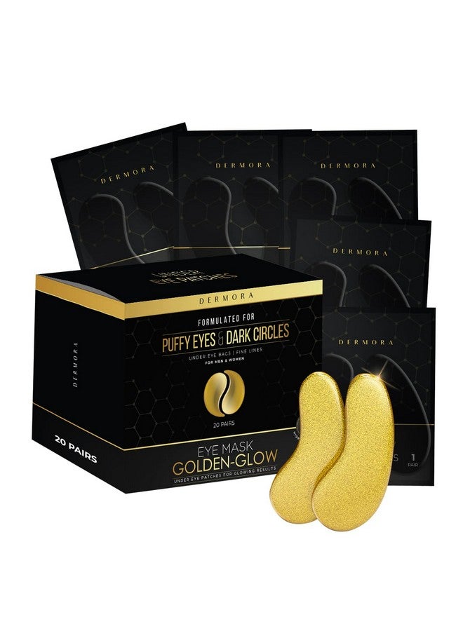 Golden Glow Under Eye Patches (20 Pairs Eye Gels) Rejuvenating Treatment For Dark Circles Puffy Eyes Refreshing Revitalizing Travel Wrinkles