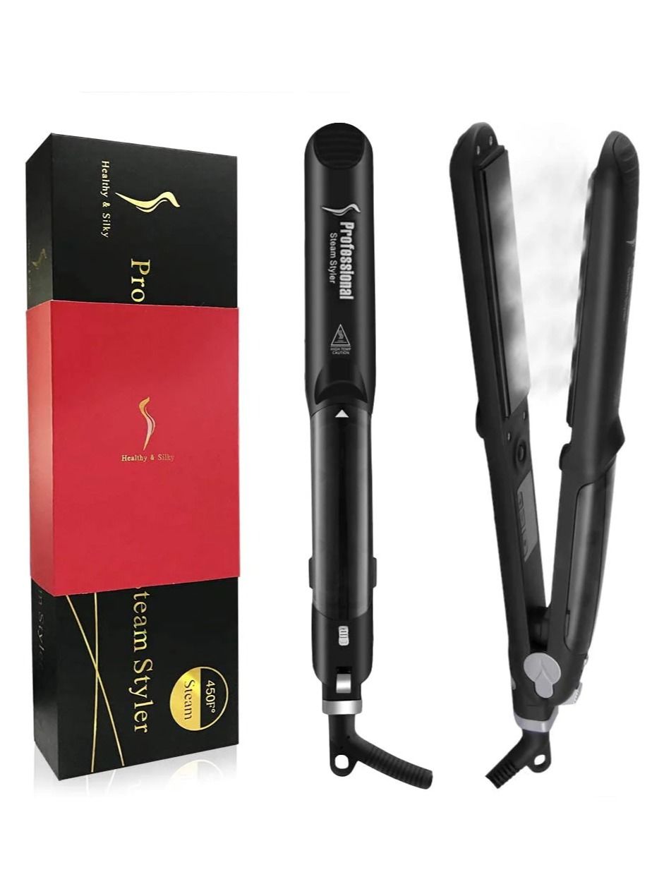Professional Steam Hair Straightener Ceramic Vapor Hair Flat Iron Seam Fast Heating Tourmaline Curler Steamer Hair Styling Tool