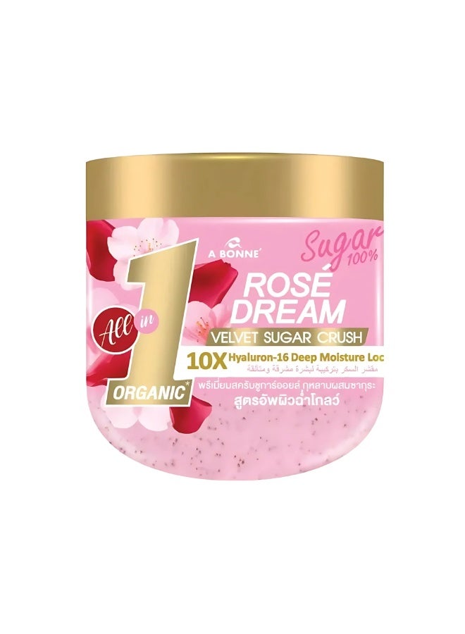 Rose Dream Velvet Sugar Crush Premium Moisture Lock Body Scrub 600g