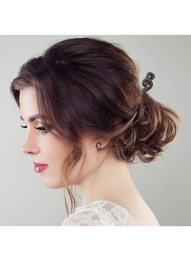 5 Pieces Wood Hair Sticks Japanese Hair Chopsticks Handmade Carved Hair Chopsticks Natural Ebony Black Sandalwood Pencil Hair Sticks Shawl Hair Pins for Women Girls Hair Styling Accessories