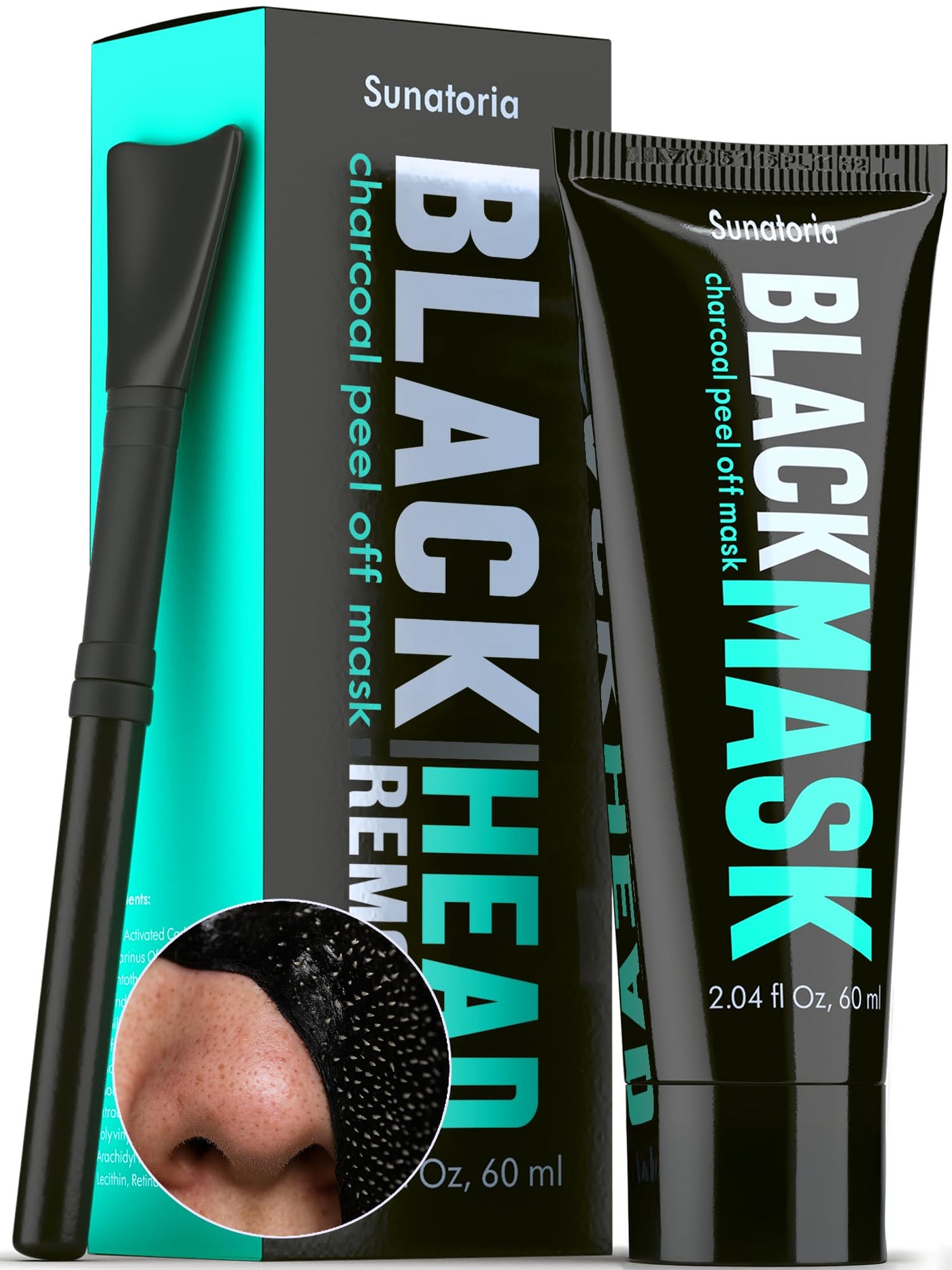 SUNATORIA Black Peel Off Face Mask â€“ Charcoal Peel Off Face Mask for Oily & Combination Skin â€“ Helps Remove Excess Oil & Lift Away Surface Impurities â€“ Refreshing Botanical Formula, 2.04 fl oz