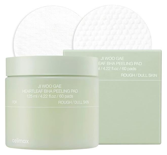 celimax Ji.Woo.Gae Heartleaf BHA Peeling Pad, Smooth but Effective Facial Exfoliating Toner Pad, 60pads