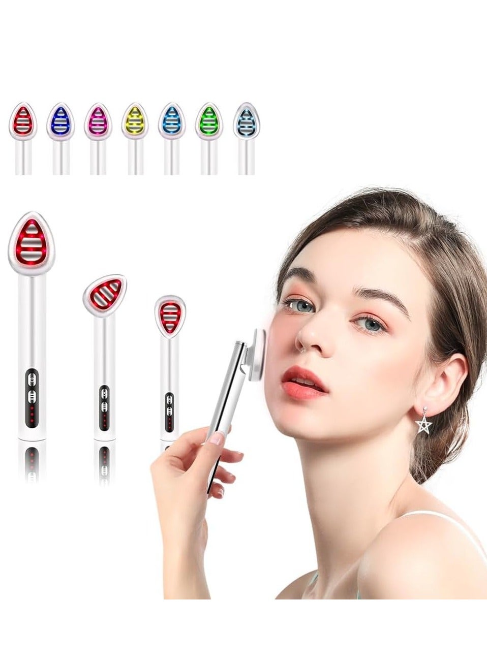 Red-Light-Therapy-for-Face, 7 in 1 LED Light Therapy Eye Equipment for Skin Care at Home Red Face Massager Rejuvenation