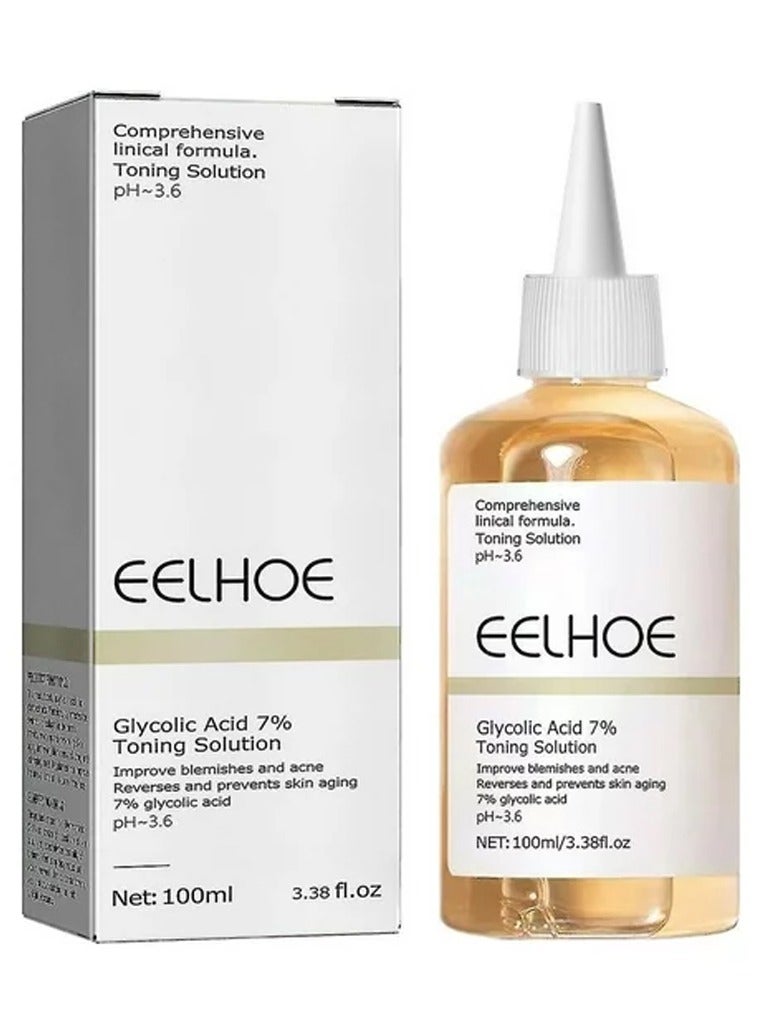 Toner for Face | 100ml/3.38fl.Oz Glycolic Acid 7% Facial Toner for Aging Skin - Glycolic Acid Toner 7% Facial Astringent for Oily, Problem, & Pimple Prone Skin Face Wrinkles