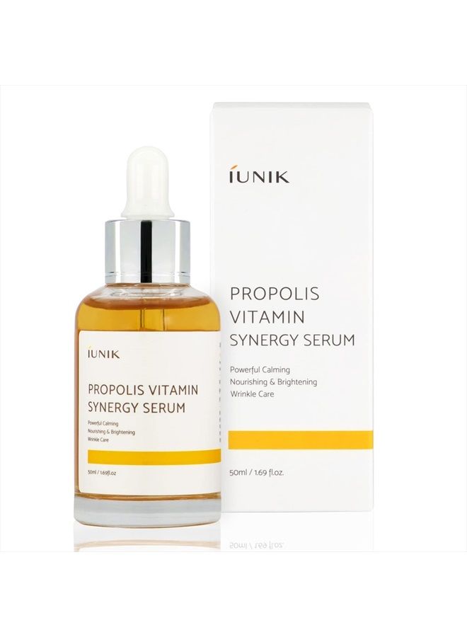 Propolis 70% Vitamins 17% Synergy Serum, Centella Fruits Extract Calming Soothing Deep Nourishing Dry Damaged Dull Spot Hyperpigmentation Sensitive Acne-prone Skin No Pore Clogging Korean Skinca