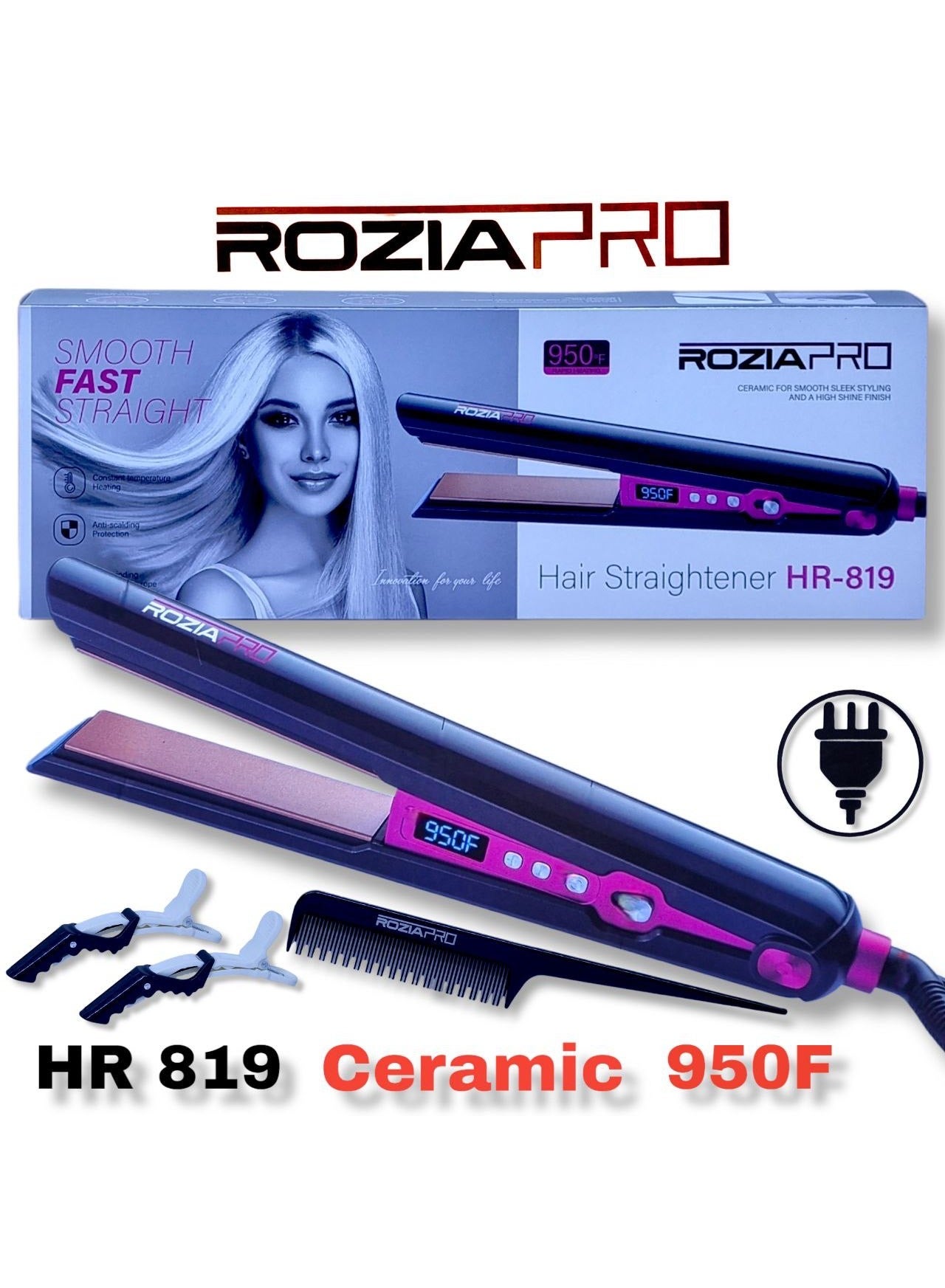 ROZIA PRO CERAMIC HAIR STRAIGHTENER HR-819