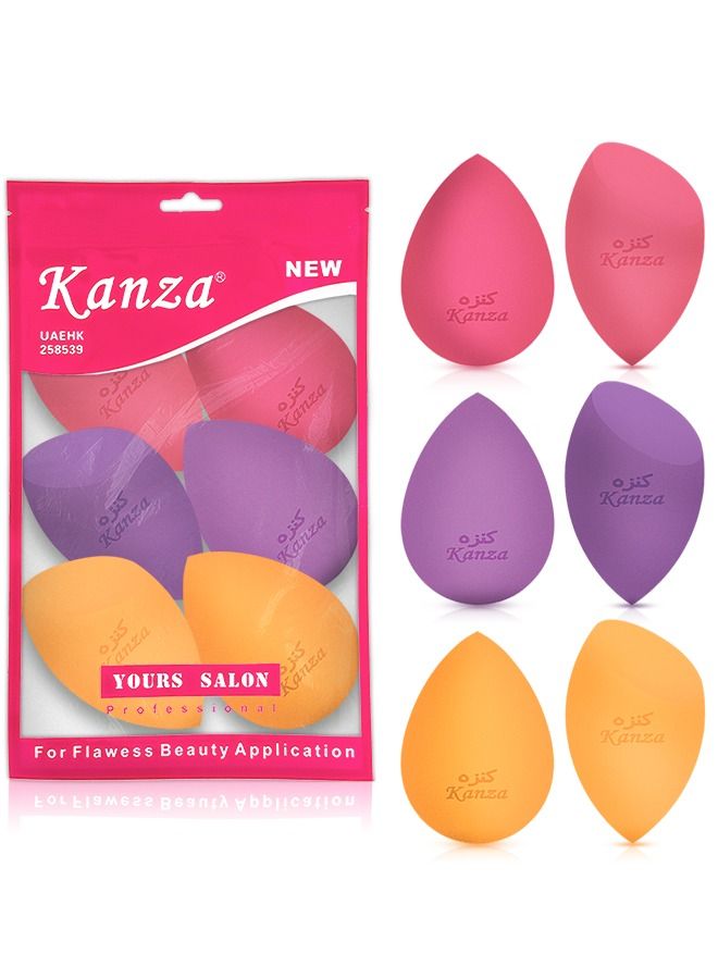 6 Pcs Makeup Sponge Set Beauty Blender Cosmetic Makeup Puff for Face Velour Puff Set for Loose Powder Mineral Powder Applicator Foundation Makeup Tool Set