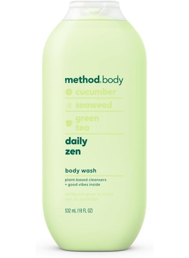 Method Body Wash, Daily Zen, Paraben and Phthalate Free, 18 oz (Pack of 1), Detoxifying