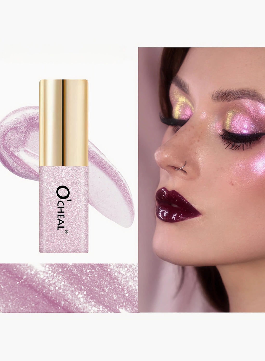 Liquid Glitter Eyeshadow, Glitter And Glow Liquid Eye Shadow, Highly Pigmented, Glittery Finish, Long-Wearing, Transfer Proof - 07 Romantic - 3.5g