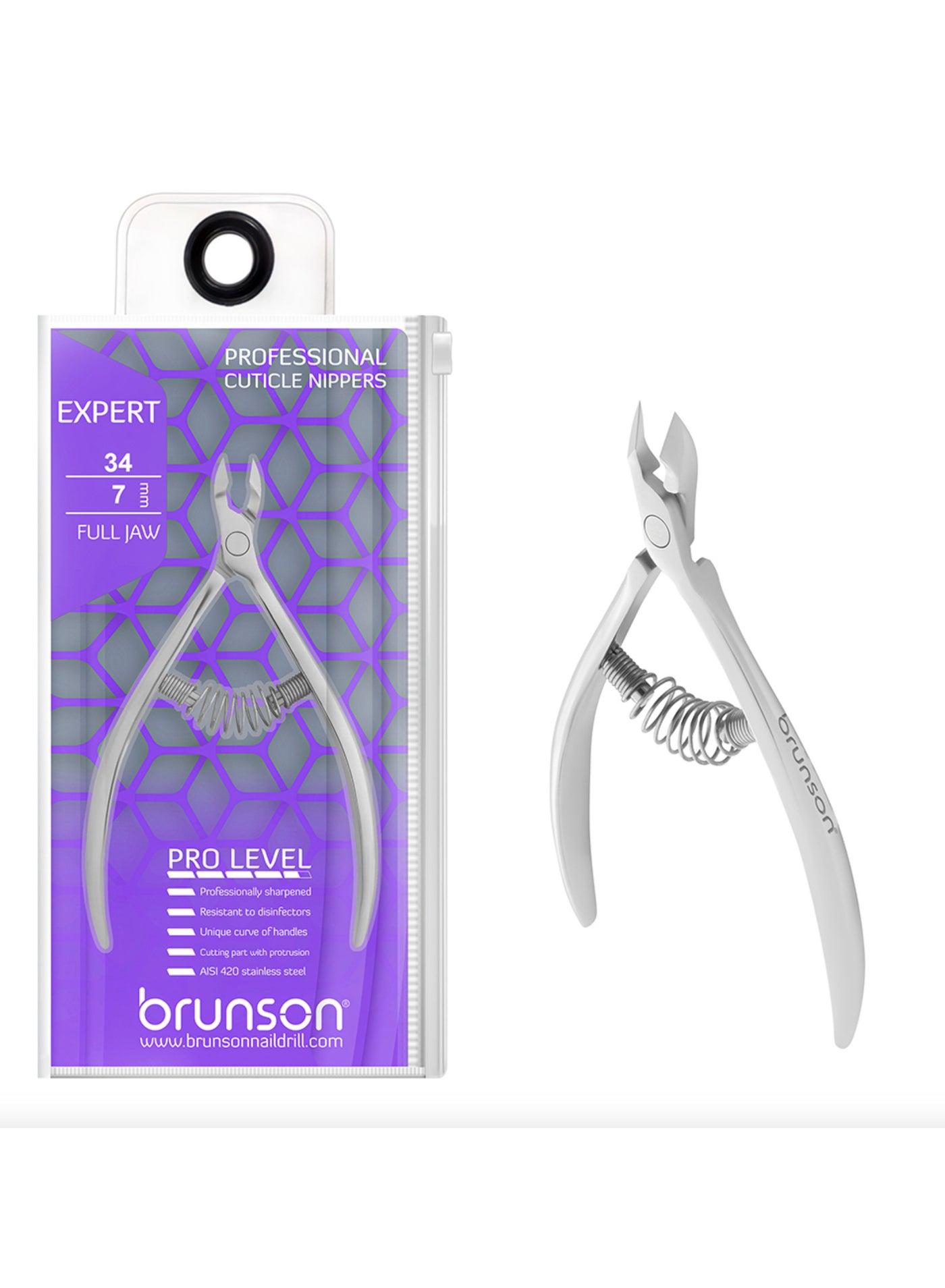 Professional Manicure Pedicure Cuticle Nipper Expert 34-7mm Full-Jaw | Cuticle Remover Nail Nipper