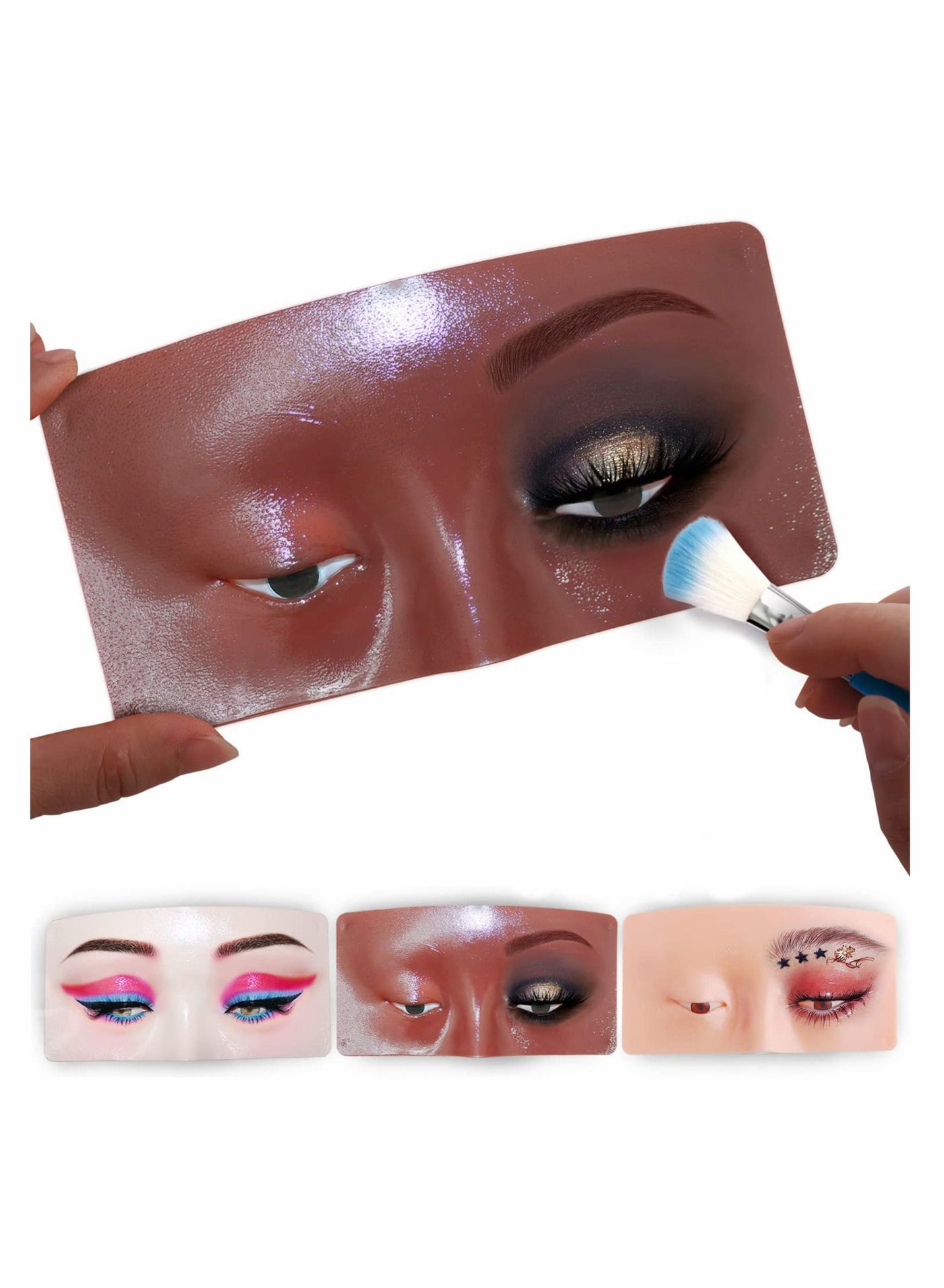Makeup Practice Board, Eyes Eyelash, Mannequin Face Silicone Bionic Skin for Cosmetologist