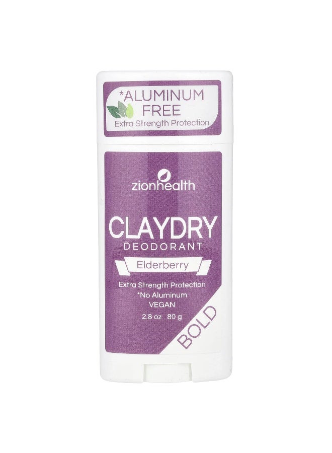Zion Health, Bold, ClayDry Deodorant, Elderberry, 2.8 oz (80 g)