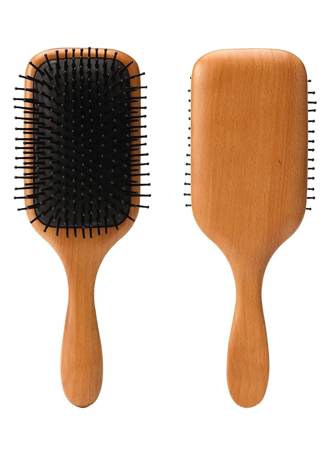 Wooden Paddle Hair Brush With Nylon Bristles for Men Women Large Wood Paddle Hair Brush for Detangling