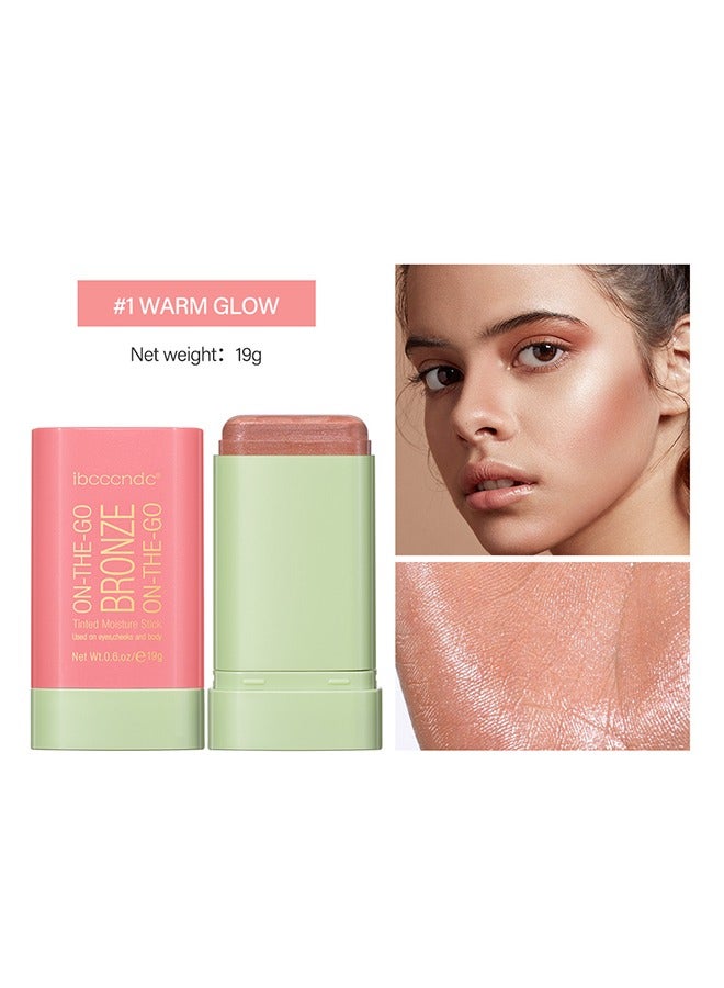 Blush Stick, Blush Cream for Cheeks Eyes Lips,Blush in Natural with Waterproof Sweat-Resistant, Tinted Solid Stick with Long Lasting, Nude Makeup Multi-Use Color Stick Creamy Blush(4#Warm Glow)