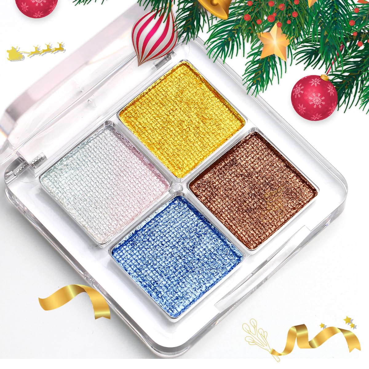Bowitzki Water Activated Eyeliner Palette Graphic Eye Liner Smudge proof Hydra Liner-4 Colors (Light)