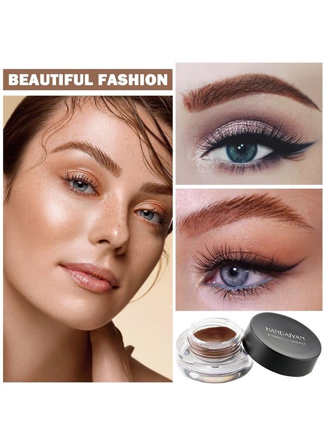 Eyebrow Pomade Cream,Brow Pomade Gel Naturally Long Lasting Waterproof,Delicate and Smooth Eye Brow Makeup Cosmetics with Eyebrow Brush - Light Brown