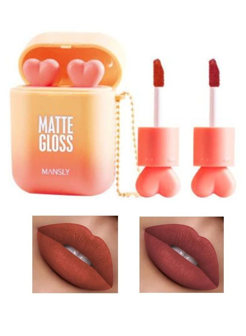 Lipgloss Dual color Silky Velvet Red Stay on Waterproof Lipgloss