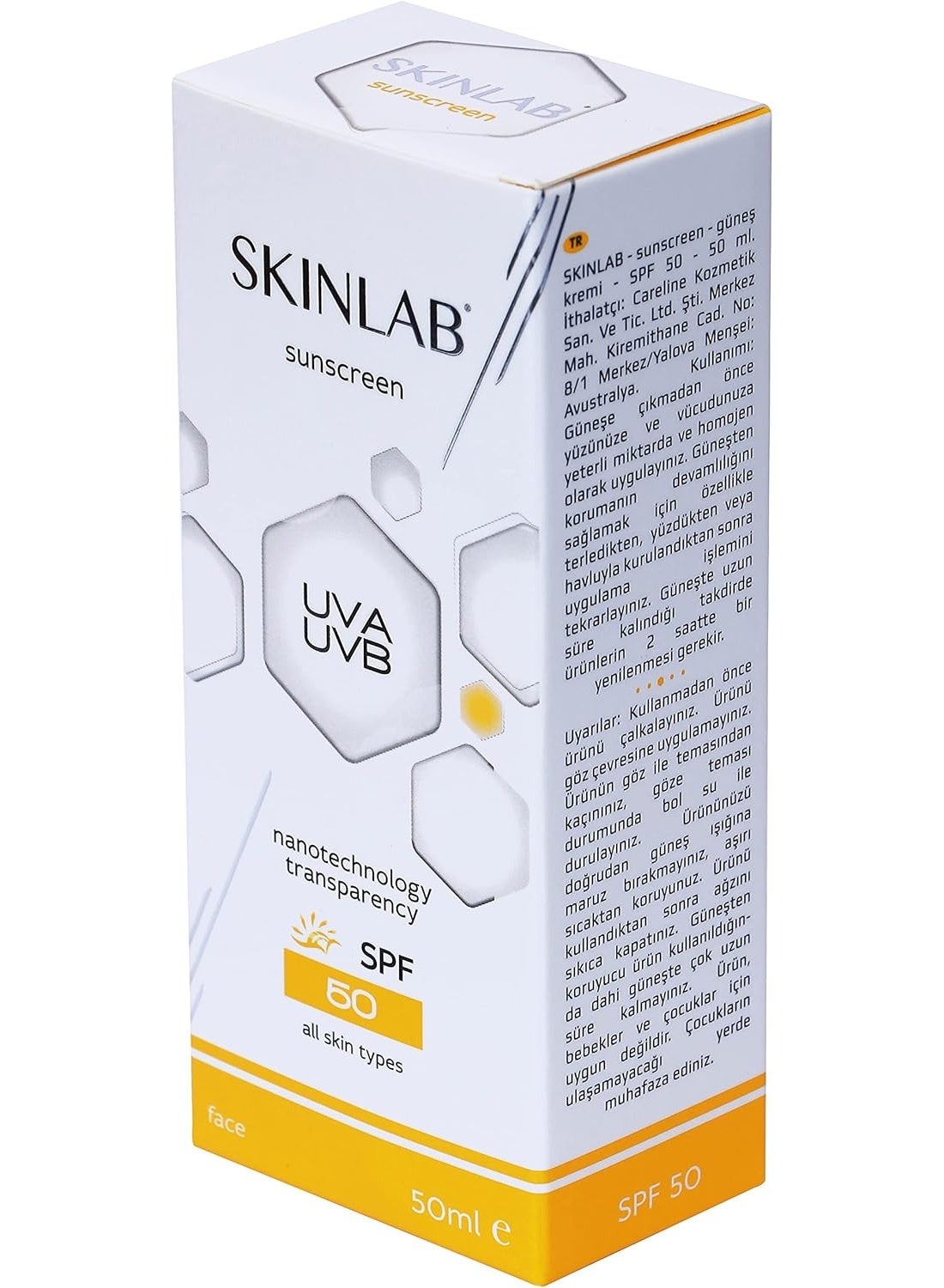 SKINLAB Sunscreen SPF 50 UVA/UVB Sun Protection Water Resistant & Transparent 50ml