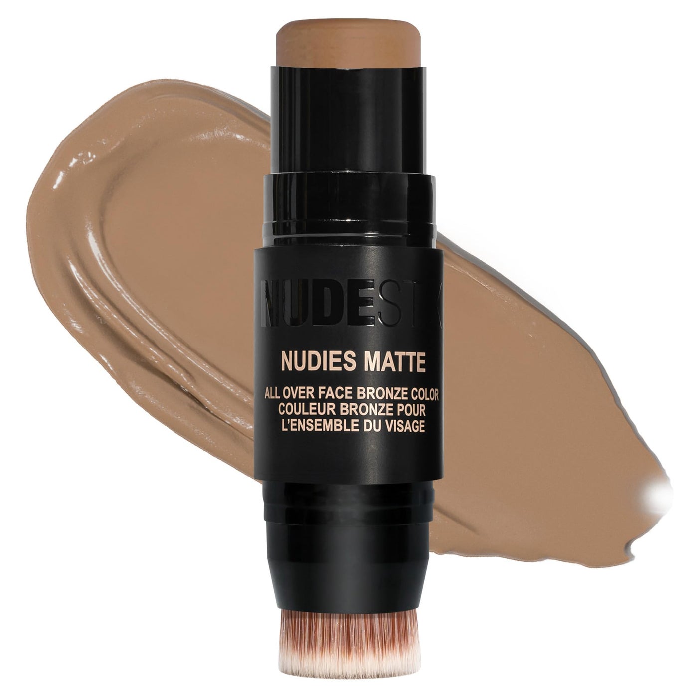 Nudestix Nudies Bronze All Over Matte Bronzing Stick â€“ 3-in-1 Cream Bronzer for Cheeks, Eyes & Lips with Built-In Brush | Natural Contour & Sun-Kissed Glow | Bondi Bae