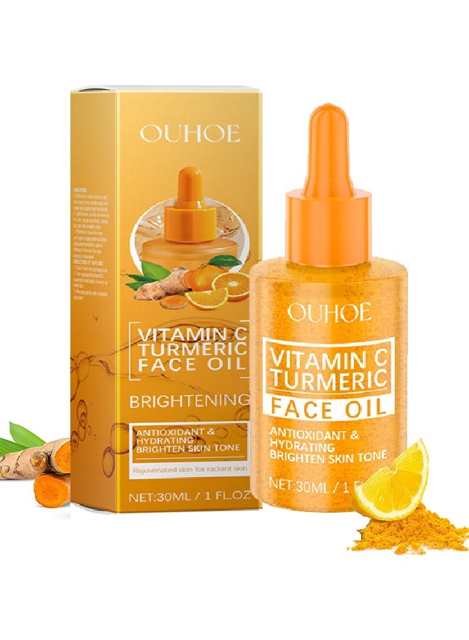 Vitamin C  Turmeric Face Oil – Dark Spot Correcting Glow Serum with Turmeric Oil and Vitamin C for Face and Body, Brightens and Lightens Spots 30ml