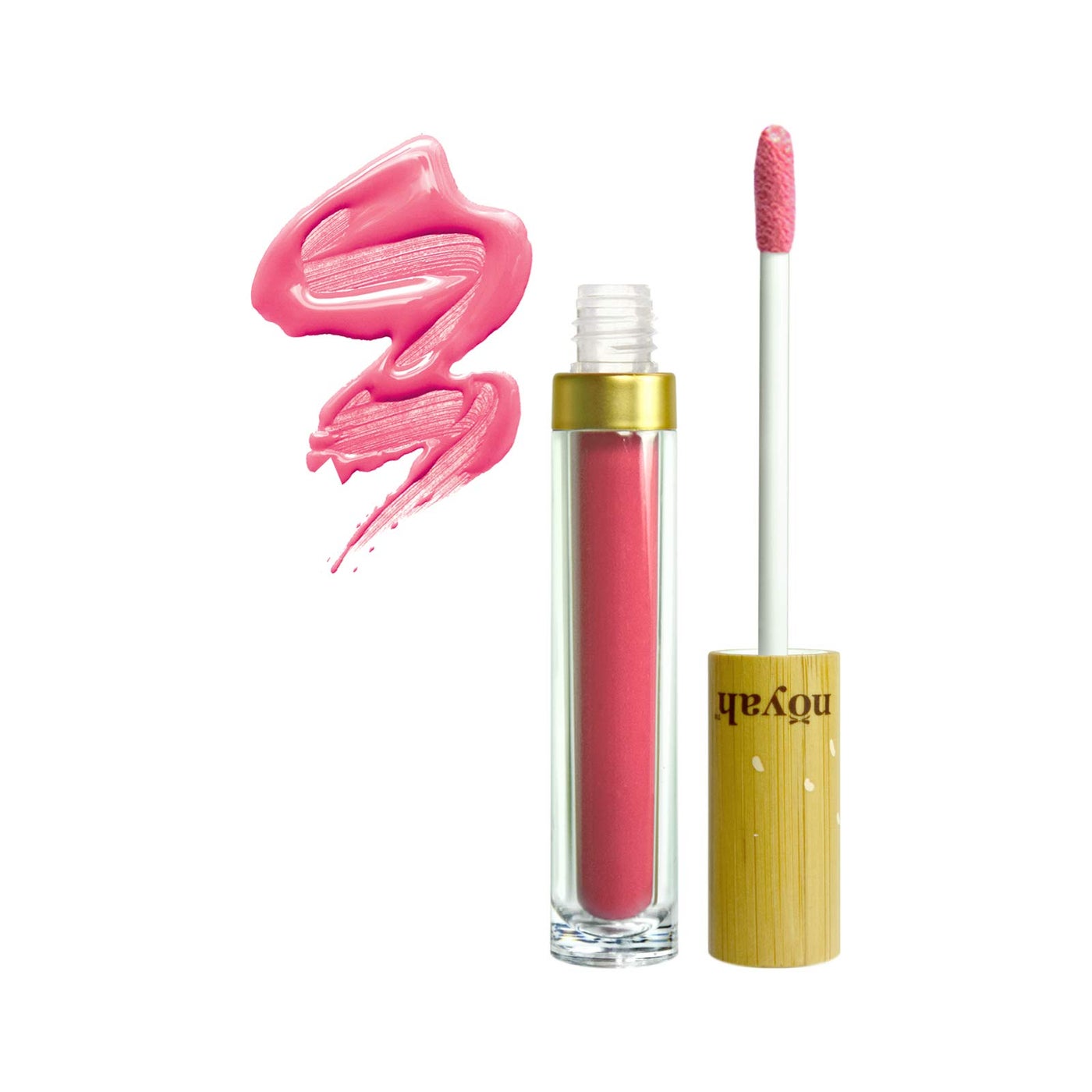 Noyah Clean Natural Lip Gloss, Pink Frosting | Formulated With Coconut Oil, Cocoa Butter & Antioxidant Rich Vitamin-E