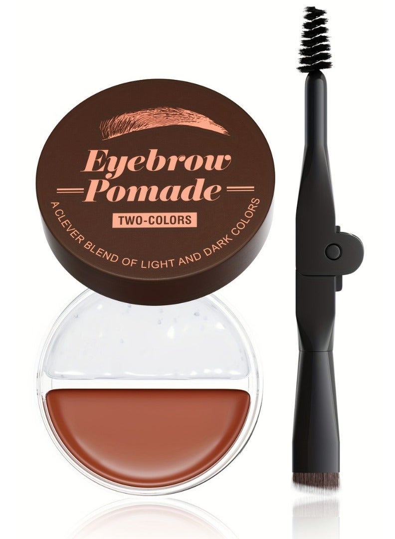 2 Color Eyebrow Pomade Natural Long Lasting Waterproof Eyebrow Makeup Gel with Eyebrow Brush Eyebrow Color Cream and Eyebrow Styling Brow Shaping Gel Pomade Clear Brow Gel and Light Brown 04