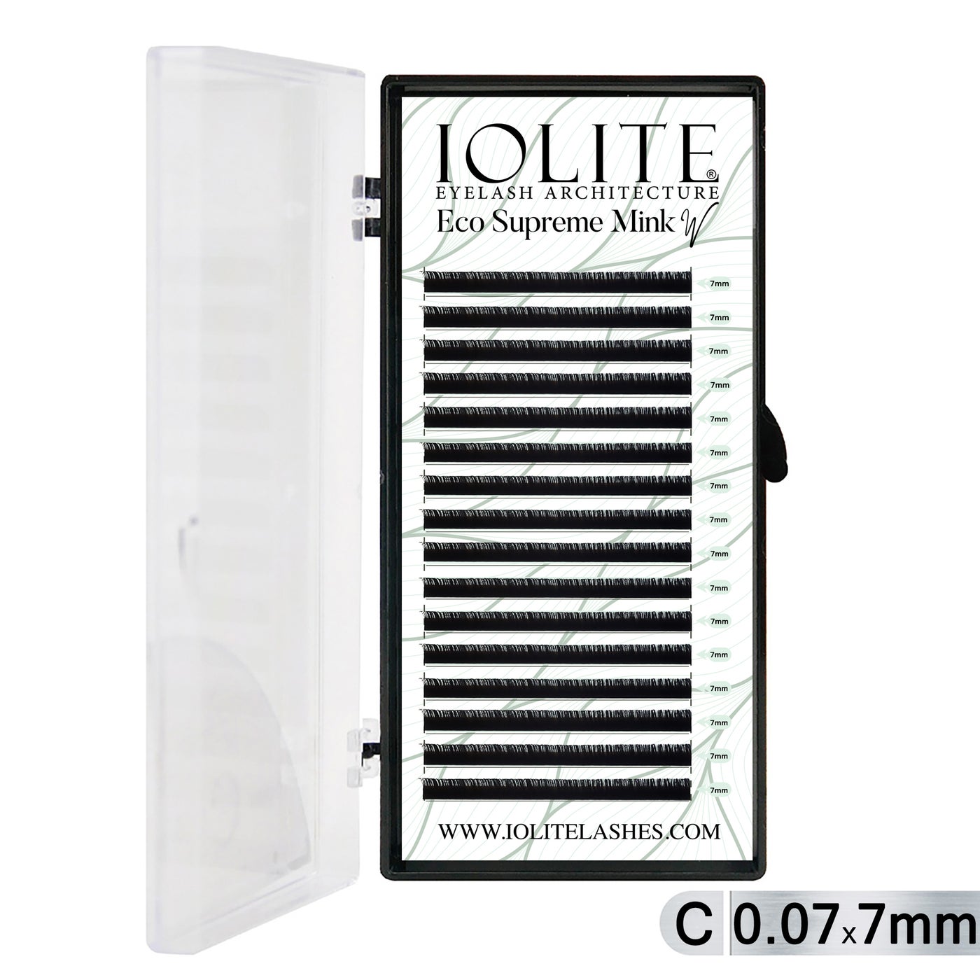 Iolite Eco Supreme Mink W Lashes C Curl – 0.7T Mix & 6mm–15mm | Pre-Fanned Volume Lash Extension Trays for Professional Lash Artists ISMWC7T - 7MM