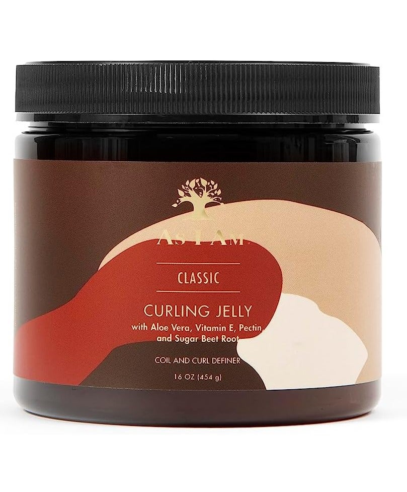 As I Am Curling Jelly  Curl & Coil Definer Hi-Definition And Shine Anti-Shrinkage Stretches Curls Anti-Frizz Flake Free Formula 454 g