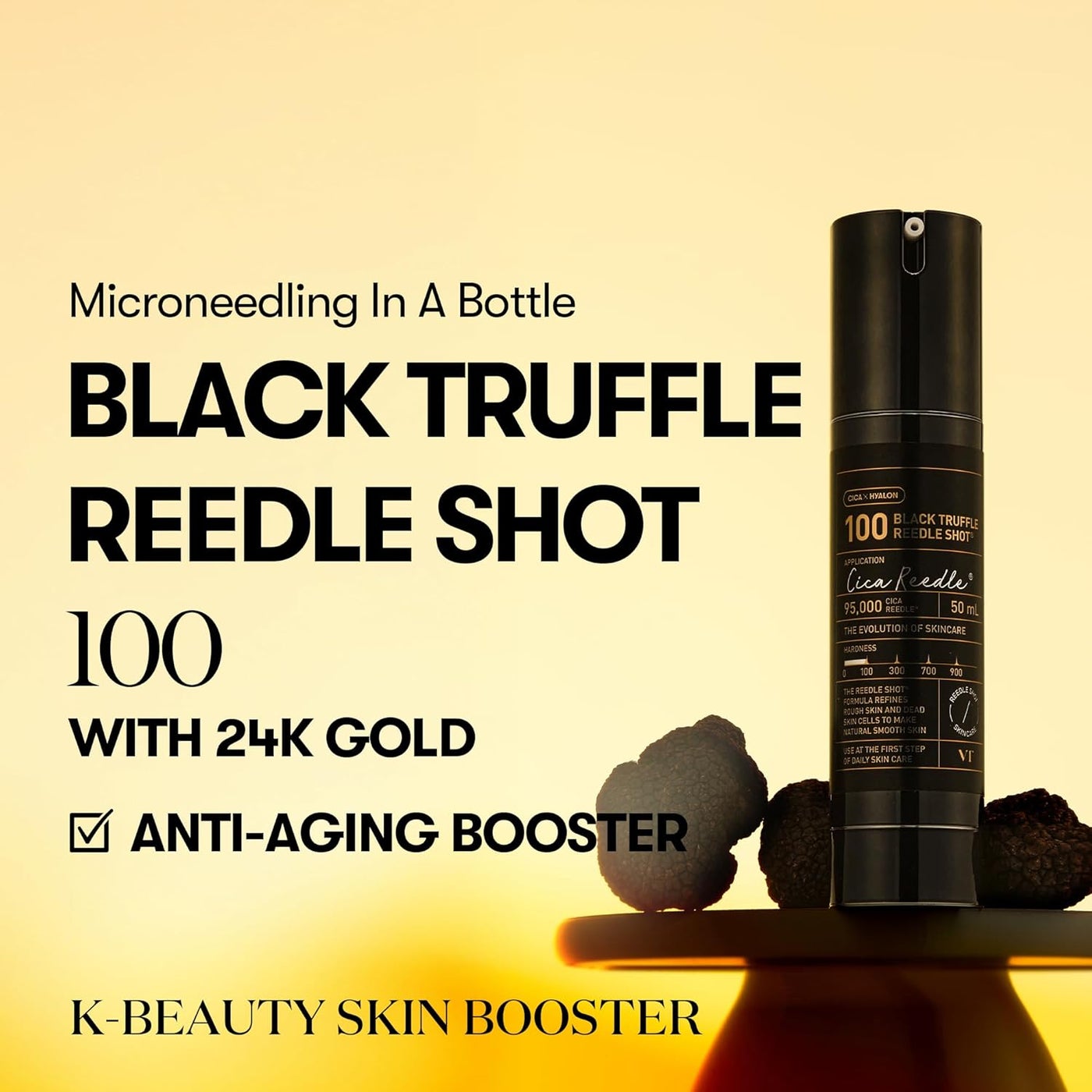 Black Truffle Reedle Shot 100, Premium Spicule Microneedling Serum with 24K Gold for Skin Elasticity, Deep Nourishment, Exfoliation & Smooth Glass Skin, Korean Skincare, 1.69 fl oz - image 2