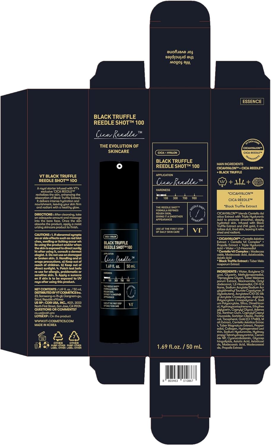 Black Truffle Reedle Shot 100, Premium Spicule Microneedling Serum with 24K Gold for Skin Elasticity, Deep Nourishment, Exfoliation & Smooth Glass Skin, Korean Skincare, 1.69 fl oz - image 8