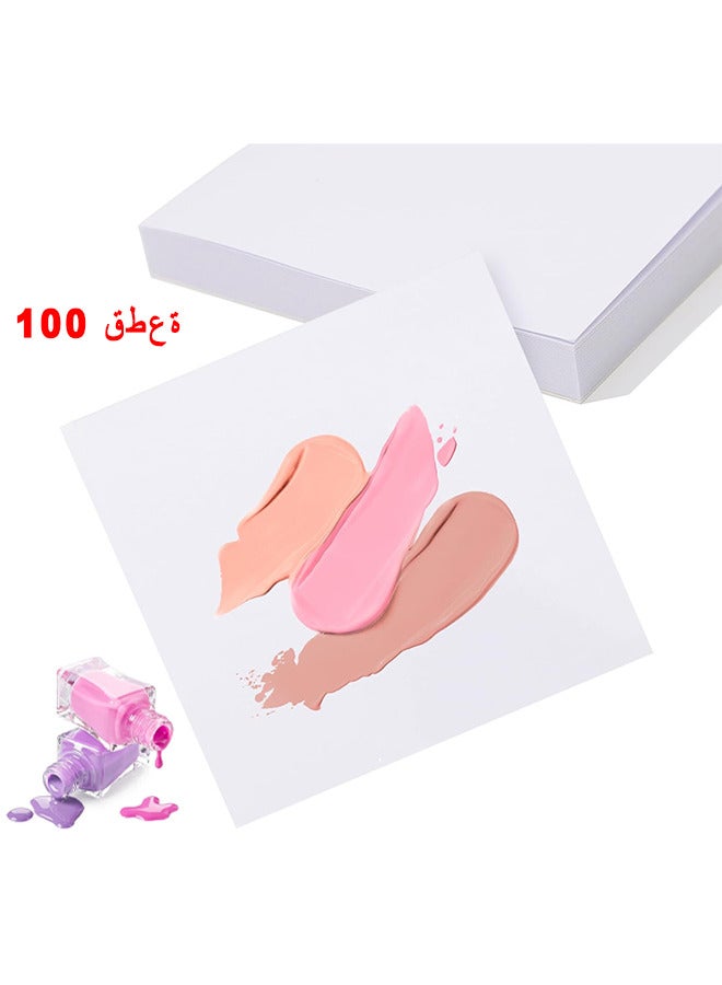 100PCS Nail Polish Mixing Palette Papers, Disposable Gel Art Portable Drawing Makeup Tool Supplies Nail Gel Mixing Tool Nail Supplies Home Salon