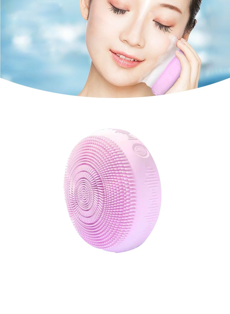 Facial Cleansing Brush - Electric Waterproof Silicone Face Scrubber With Vibration Massage, Soft Rechargeable Silicone Exfoliating Brush For Deep Cleansing, Exfoliation & Skincare, Men & Women's Electric Facial Cleansing Device