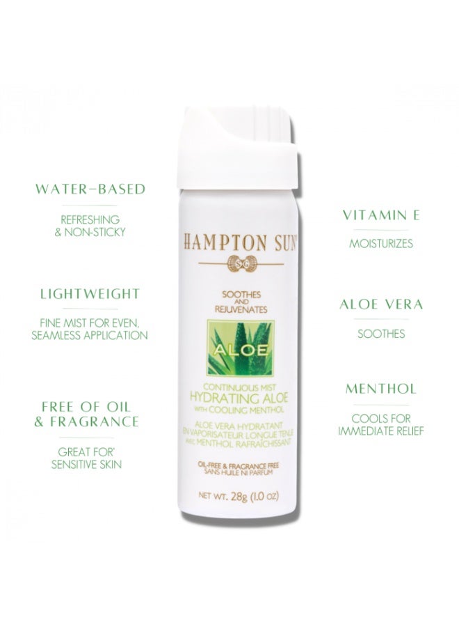 Hydrating Aloe Continuous Mist 1 oz. | Travel-Size Soothing Aloe Vera Cooling & Hydrating Body Mist | Refreshing After Sun Spray for Dry & Sun-Exposed Skin | Portable Mini Moisturising Aloe Face & Body Mist - image 2