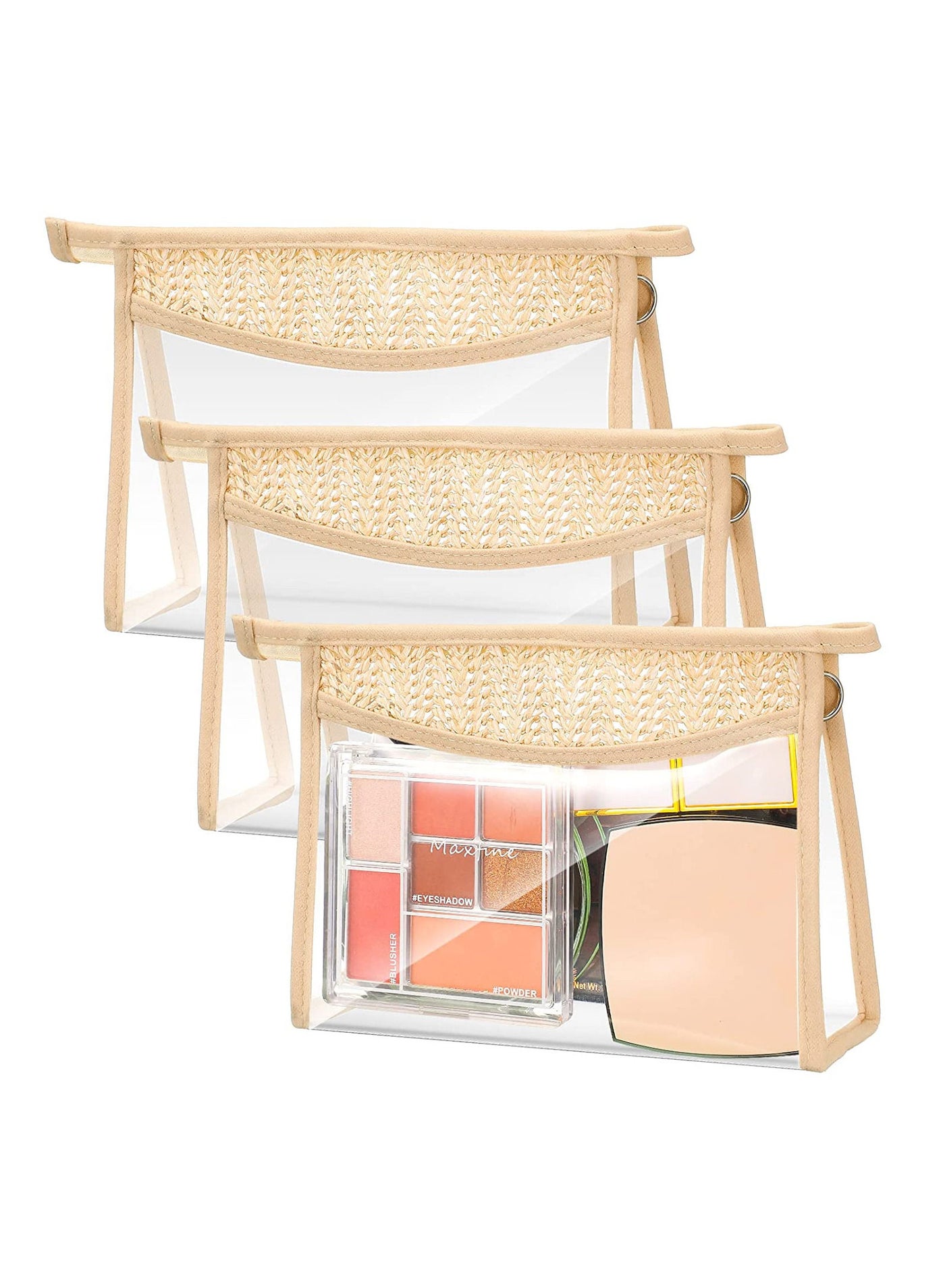 3 Pcs Clear Cosmetic Makeup Bags with Zipper Small Toiletry Bag Multi Purpose Waterproof Pouch Travel Makeup Organizer Cosmetic Pouch for Women Men