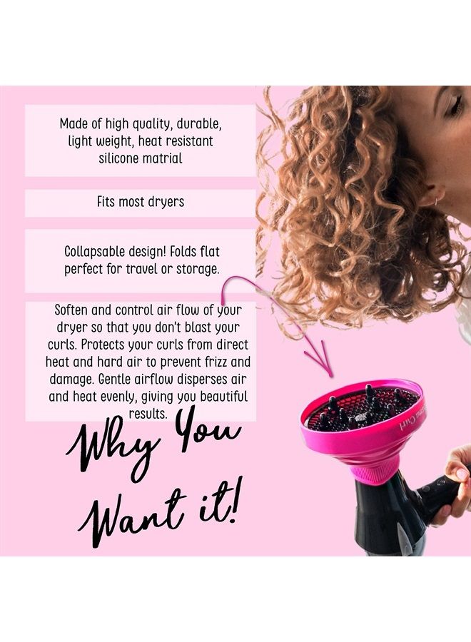 Universal Diffuser, Curly Hair Dryer Diffuser, Dryer Attachement, Curly Hair Diffuser, Silicone Diffuser, Collapsible Hair Diffuser, Travel Hair Diffuser