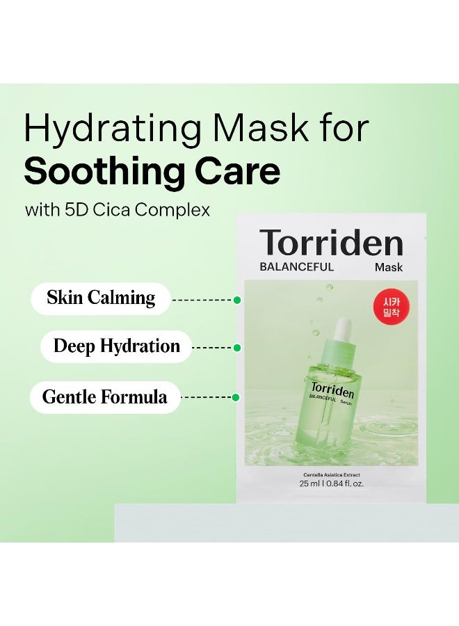 Balanceful Cica Facial Sheet Mask – Soothing Hydrating Vegan Korean Face Mask For Sensitive Skin 1 Sheet X 25Ml - image 2