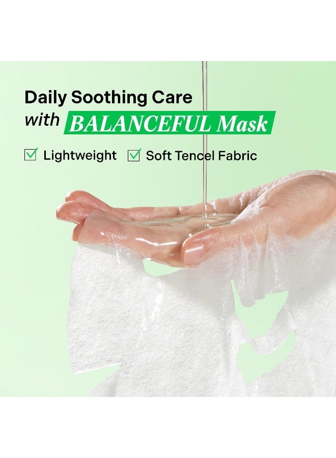 Balanceful Cica Facial Sheet Mask – Soothing Hydrating Vegan Korean Face Mask For Sensitive Skin 1 Sheet X 25Ml - image 3