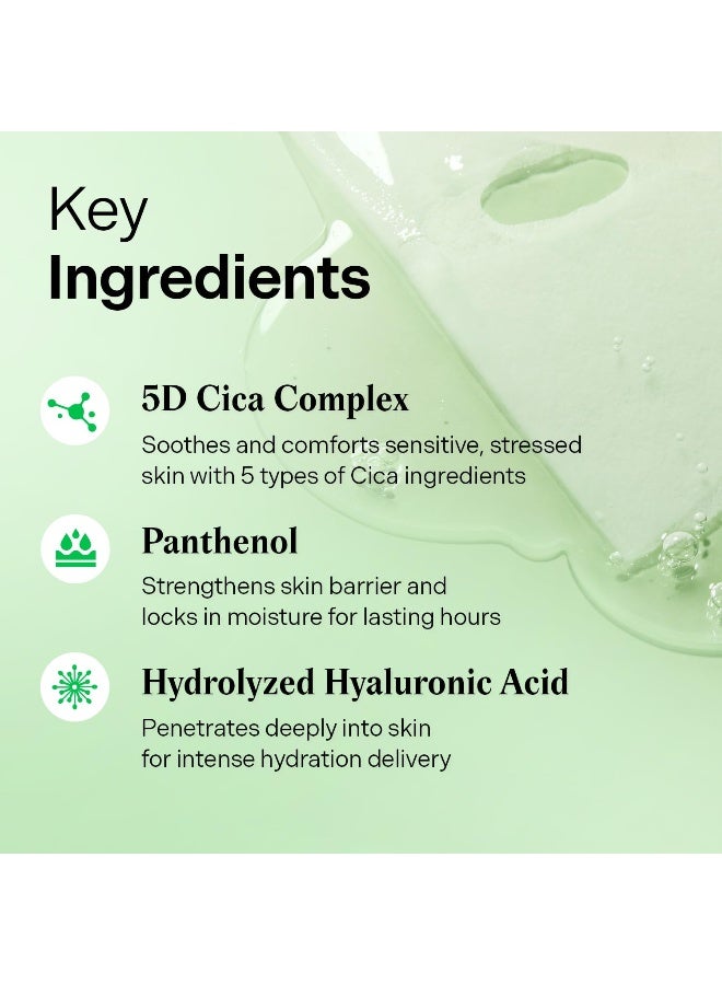 Balanceful Cica Facial Sheet Mask – Soothing Hydrating Vegan Korean Face Mask For Sensitive Skin 1 Sheet X 25Ml - image 4