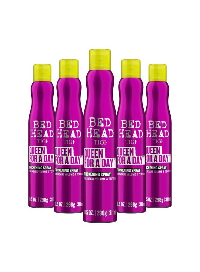 Queen for a Day Thickening Spray - For Insane Volume & Texture - For Fine Hair - Finish on Wet Hair & Blow Dry - Premium Hair Care Products for Women & Men - 10.5 oz (Pack of 5)