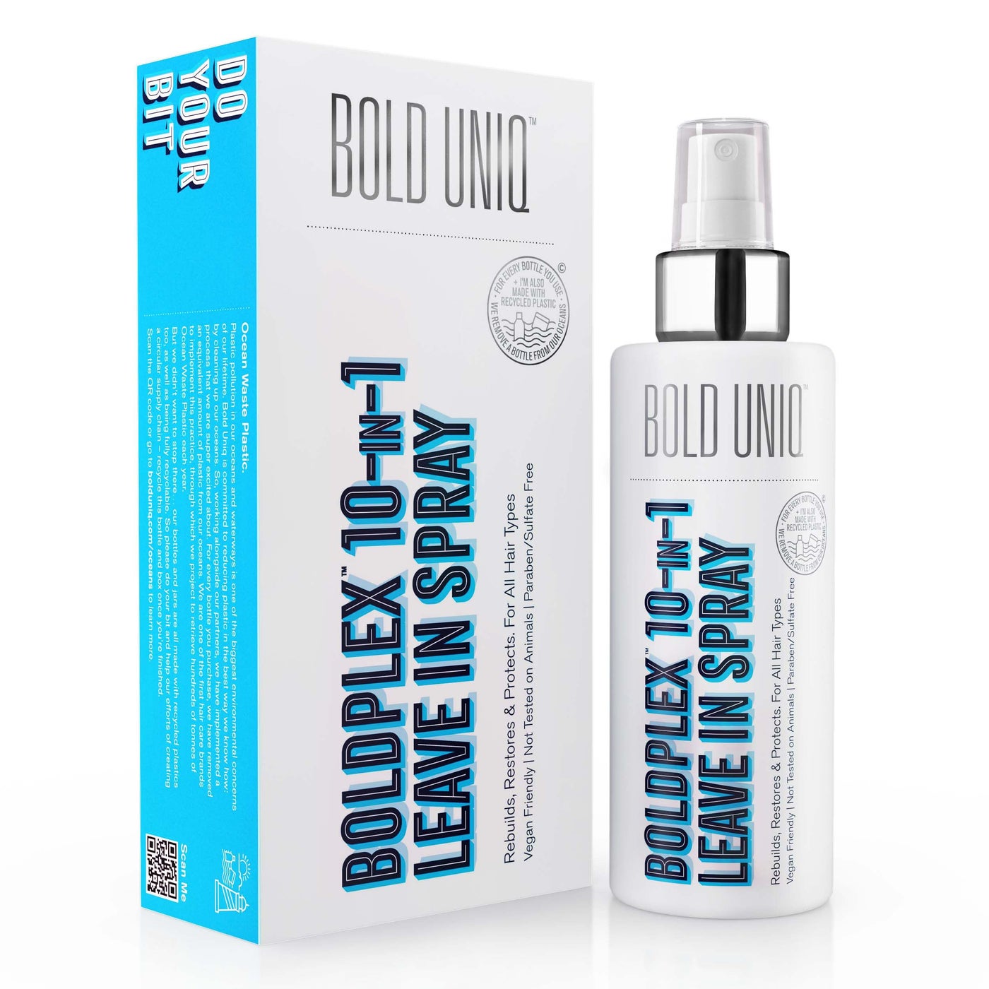 BOLD UNIQ Boldplex Heat Thermal Protectant -10-in-1 Leave in Treatment Spray For Frizzy, Dry, Damaged, Colored, Broken, Curly and Bleached Hair Types- Paraben and Sulfate-Free, 5.9 Fl.Oz